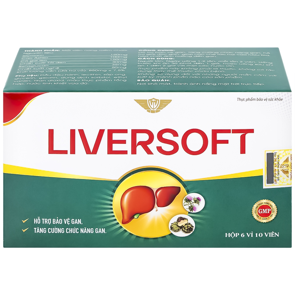 Hình ảnh Viên uống Liversoft hỗ trợ bảo vệ gan, tăng cường chức năng gan (6 vỉ x 10 viên)