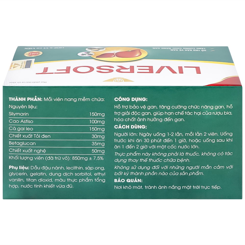 Hình ảnh Viên uống Liversoft hỗ trợ bảo vệ gan, tăng cường chức năng gan (6 vỉ x 10 viên)