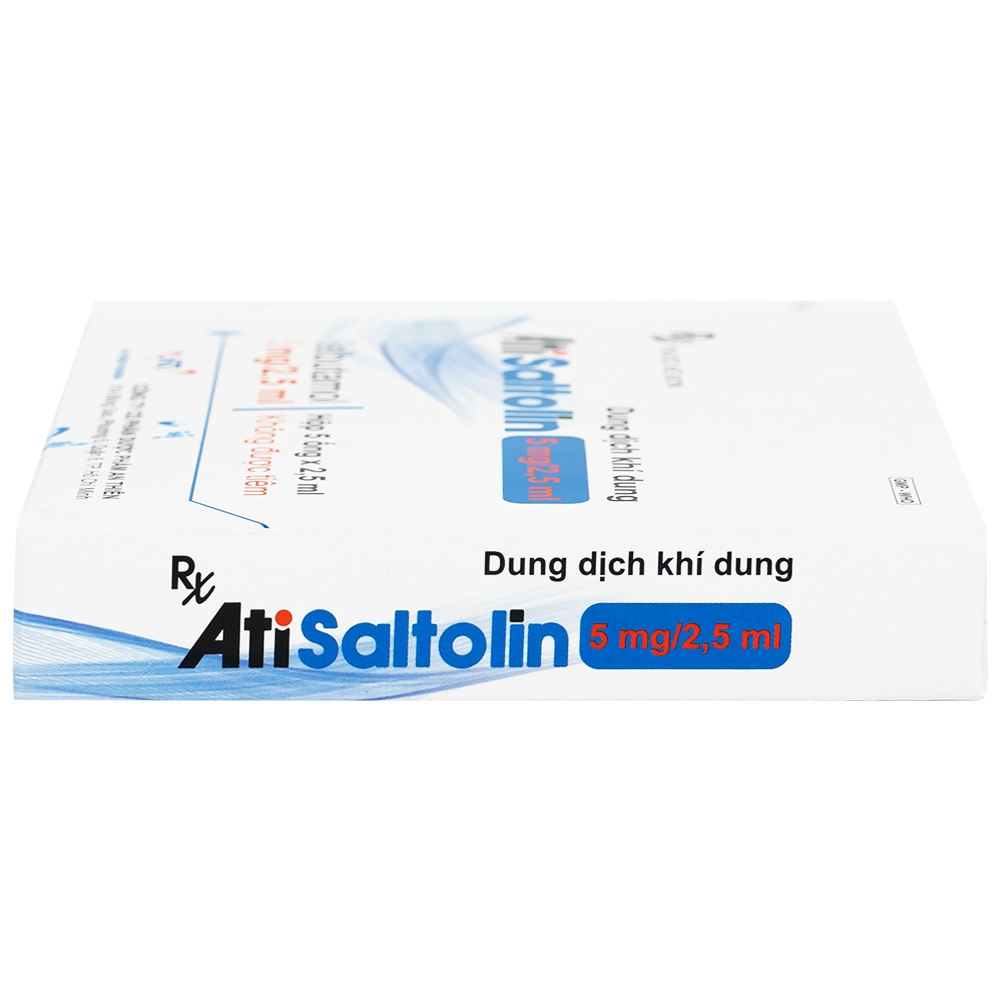 Hình ảnh Dung dịch khí dung AtiSaltolin 5mg/2,5ml An Thiên điều trị chứng co thắt phế quản (1 vỉ x 5 ống)