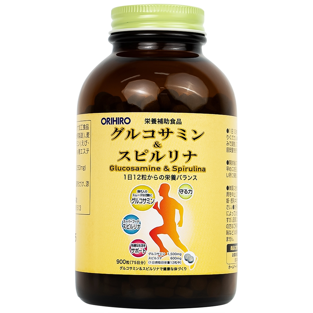 Hình ảnh Viên uống Orihiro Glucosamine and Spirulna hỗ trợ tăng tiết dịch khớp, giảm thoái hóa khớp (900 viên)
