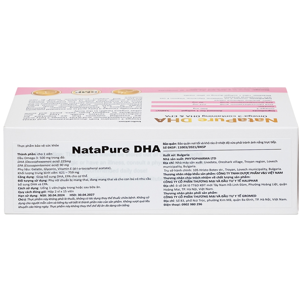 Hình ảnh Viên uống Natapure DHA Phytopharma bổ sung DHA, EPA cho cơ thể (2 vỉ x 15 viên)