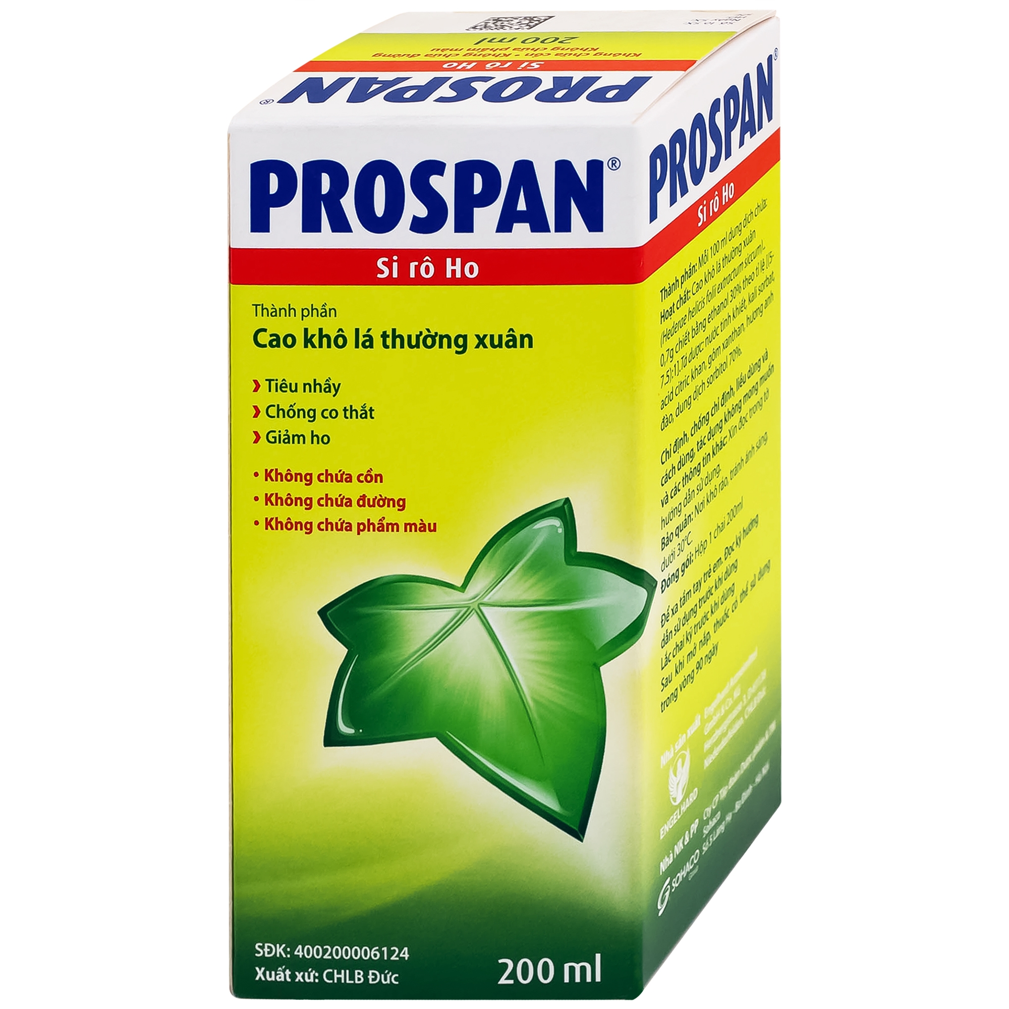 Hình ảnh Thuốc Prospan Engelhard điều trị triệu chứng trong các bệnh lý viêm phế quản mạn tính 200ml