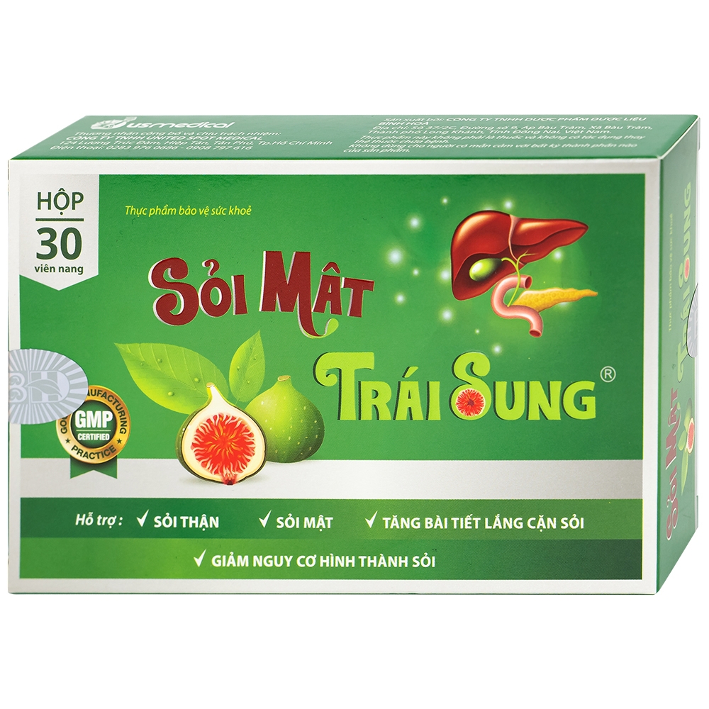 Hình ảnh Viên uống Sỏi Mật Trái Sung usmedical hỗ trợ lợi tiểu, tăng bài tiết lắng cặn sỏi (3 vỉ x 10 viên)