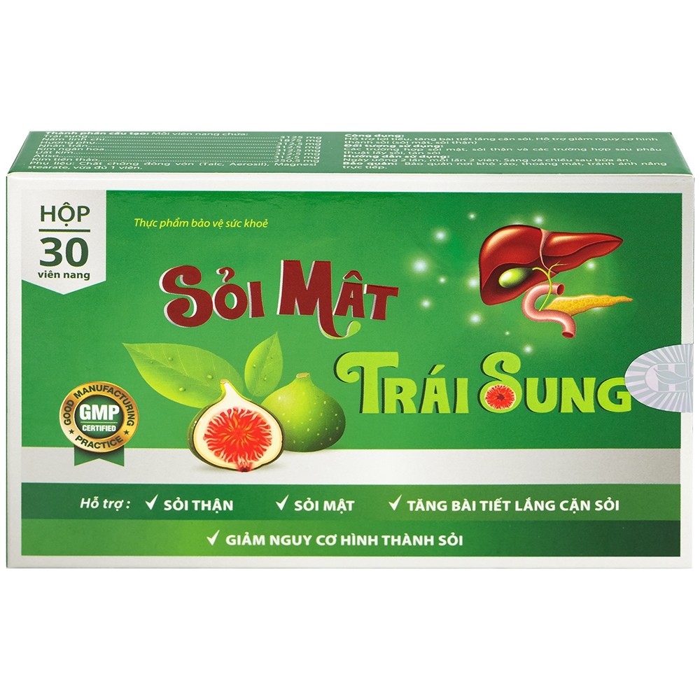 Hình ảnh Viên uống Sỏi Mật Trái Sung usmedical hỗ trợ lợi tiểu, tăng bài tiết lắng cặn sỏi (3 vỉ x 10 viên)