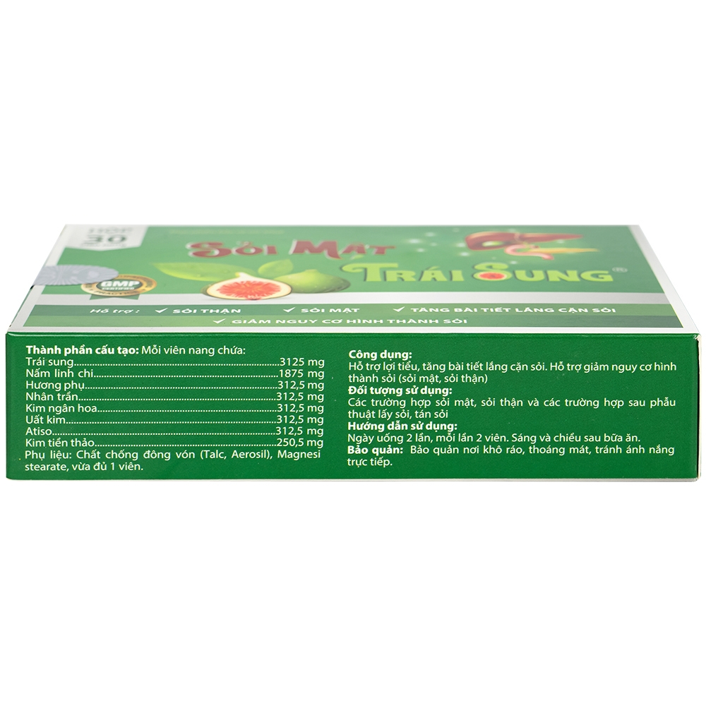 Hình ảnh Viên uống Sỏi Mật Trái Sung usmedical hỗ trợ lợi tiểu, tăng bài tiết lắng cặn sỏi (3 vỉ x 10 viên)