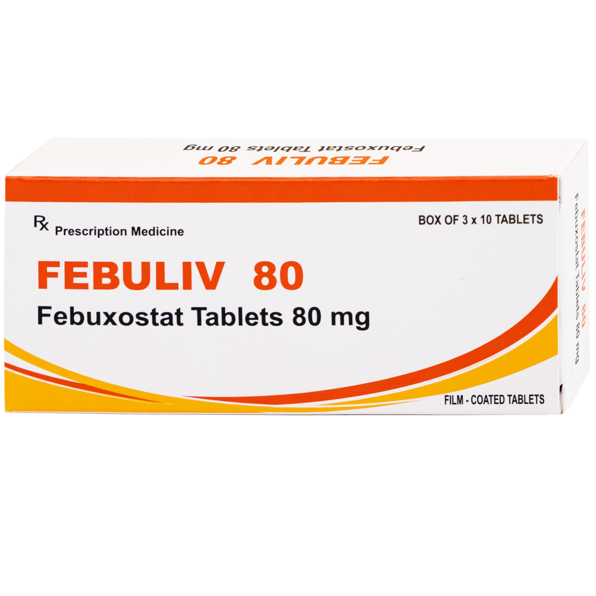 Hình ảnh Thuốc Febuliv 80mg RV điều trị tăng acid uric huyết mạn tính (3 vỉ x 10 viên)