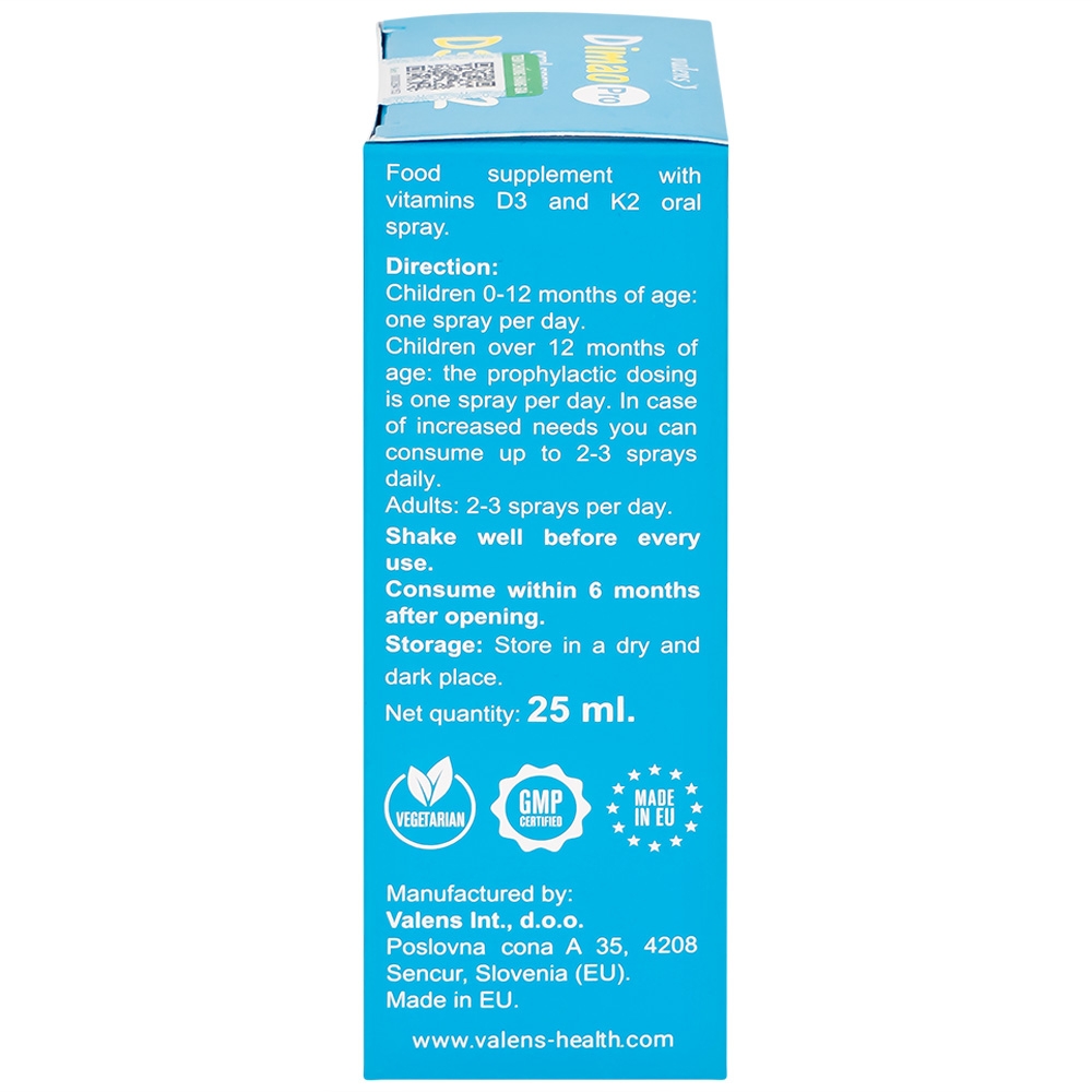 Hình ảnh Xịt họng Dimao Pro Oral Spray D3 + K2 hỗ trợ bổ sung vitamin D và vitamin K2 cho cơ thể (25ml)