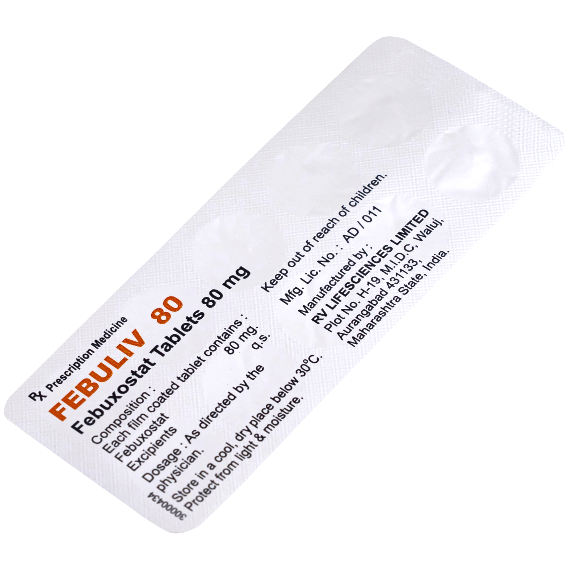 Hình ảnh Thuốc Febuliv 80mg RV điều trị tăng acid uric huyết mạn tính (3 vỉ x 10 viên)