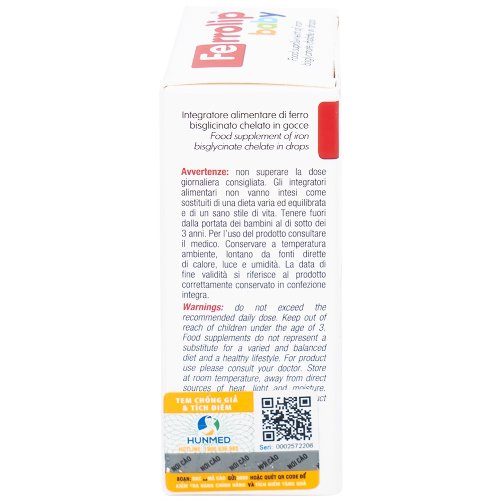 Hình ảnh  Dung dịch Ferrolip Baby InPharma SpA bổ sung sắt, giảm nguy cơ thiếu máu (30ml)