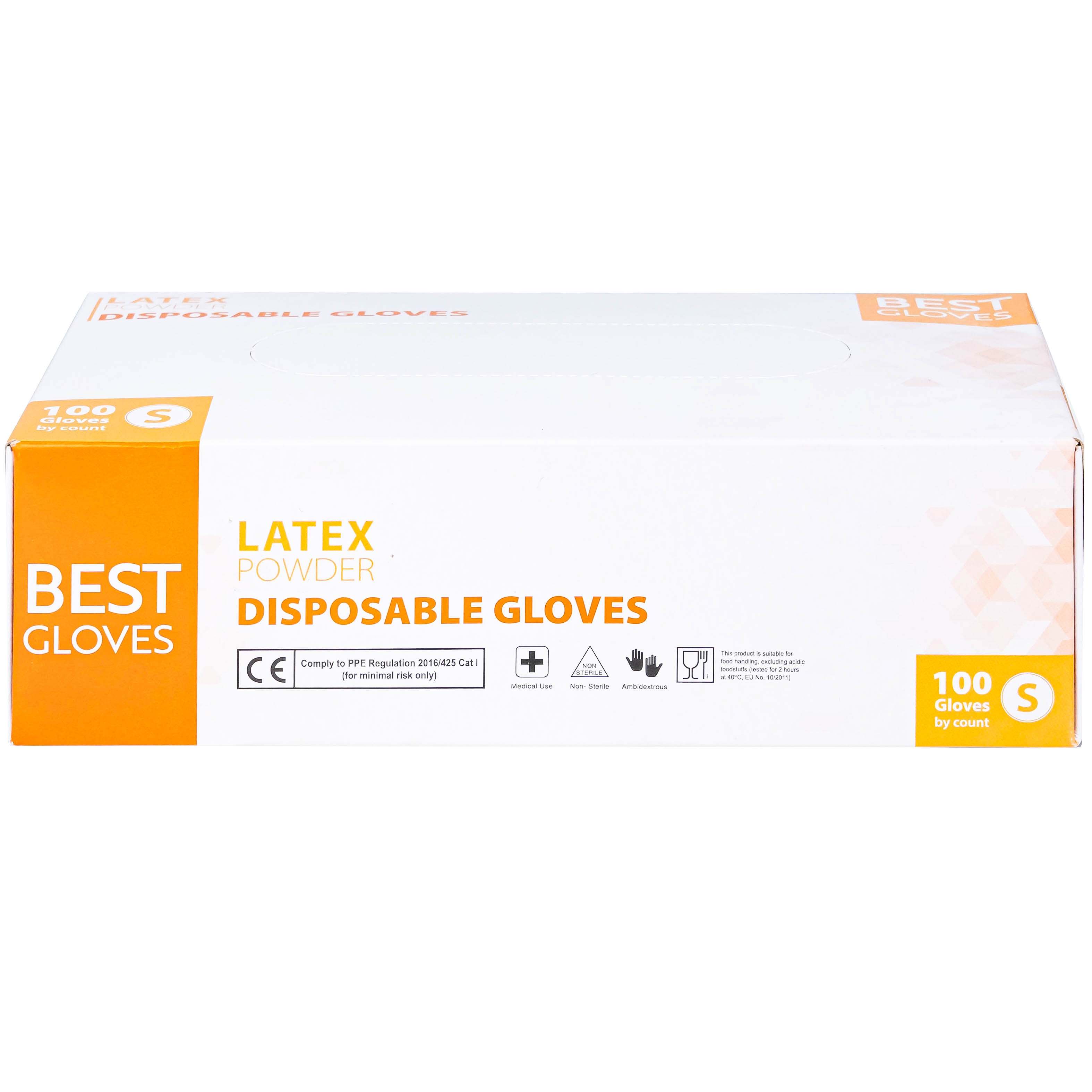 Hình ảnh Găng tay cao su y tế có bột phủ Latex Powder Disposable Best Gloves size S (100 cái)