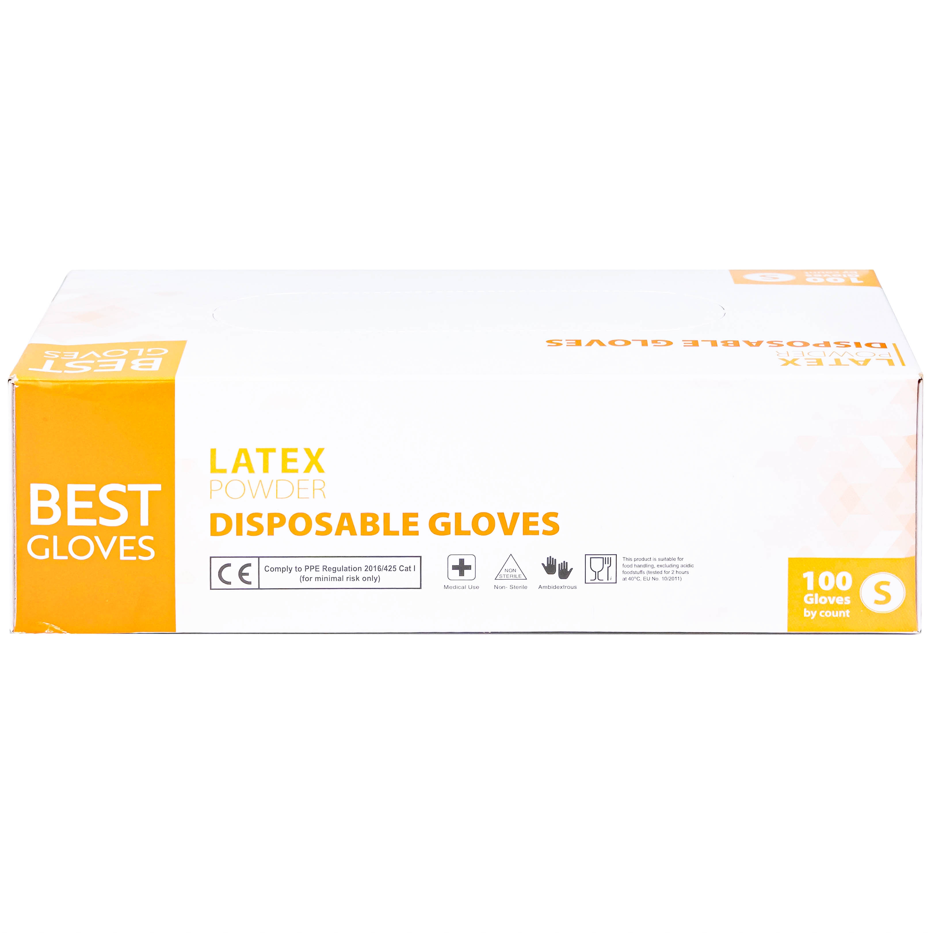 Hình ảnh Găng tay cao su y tế có bột phủ Latex Powder Disposable Best Gloves size S (100 cái)