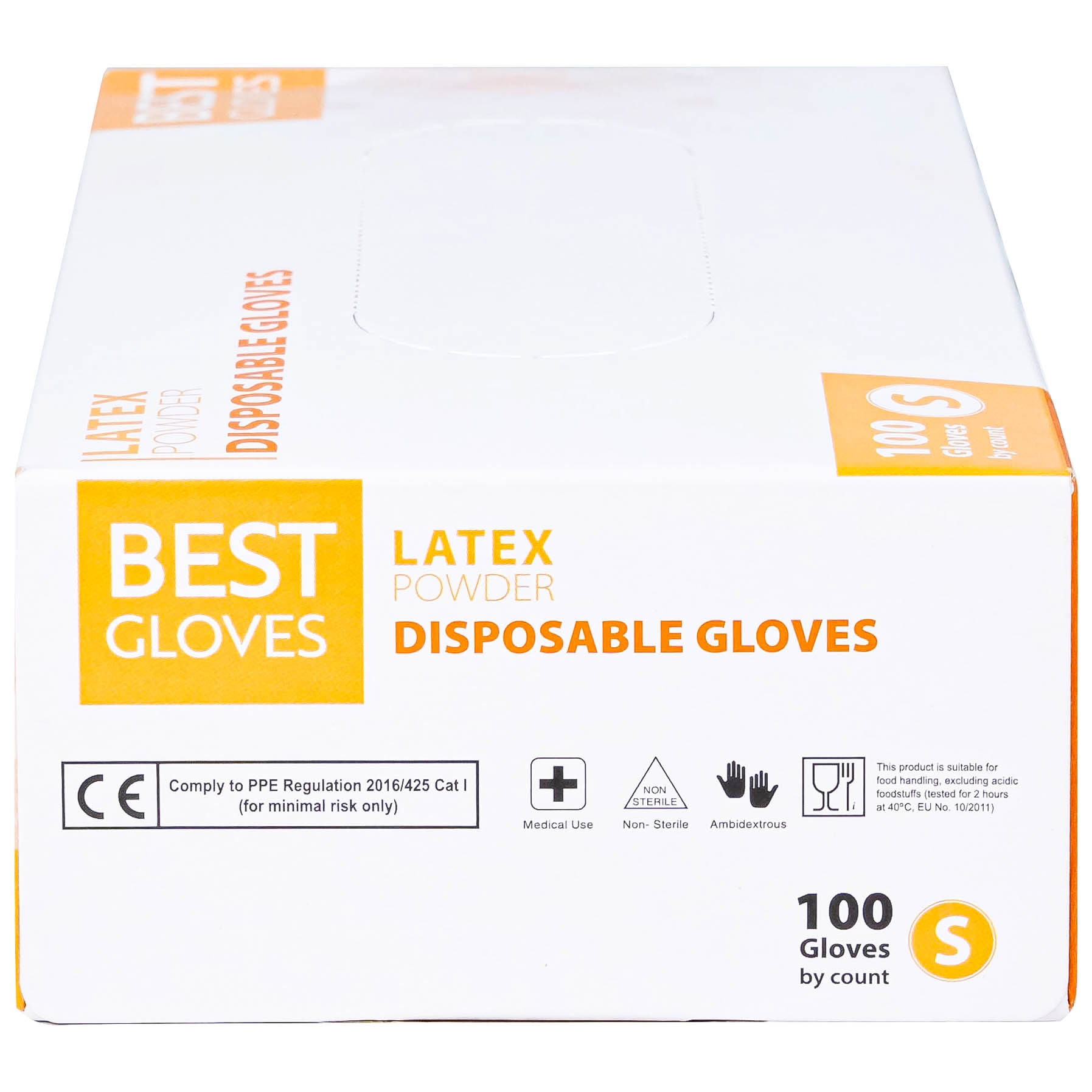 Hình ảnh Găng tay cao su y tế có bột phủ Latex Powder Disposable Best Gloves size S (100 cái)