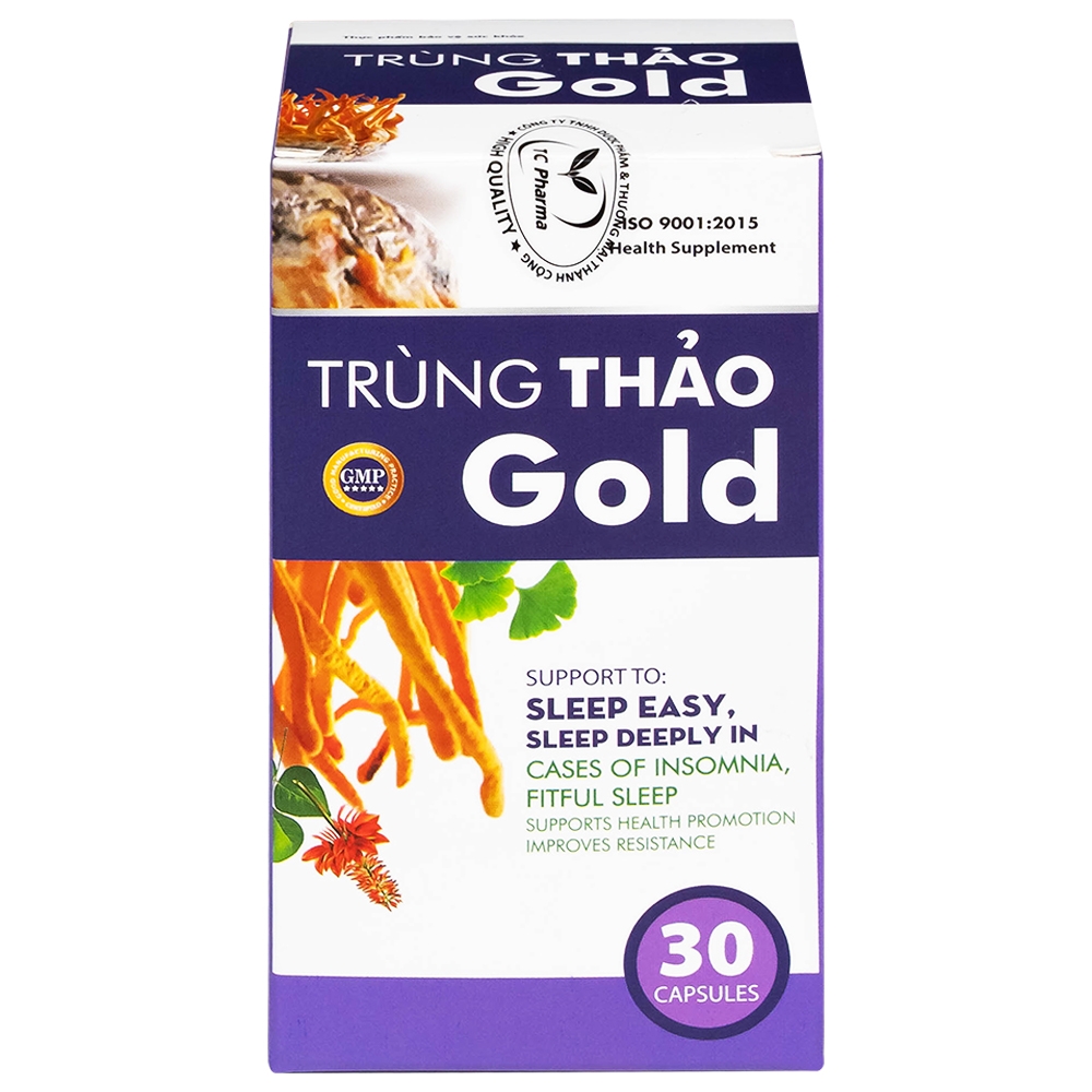 Hình ảnh Viên uống Trùng Thảo Gold Thành Công hỗ trợ dễ ngủ, ngủ sâu giấc (30 viên)