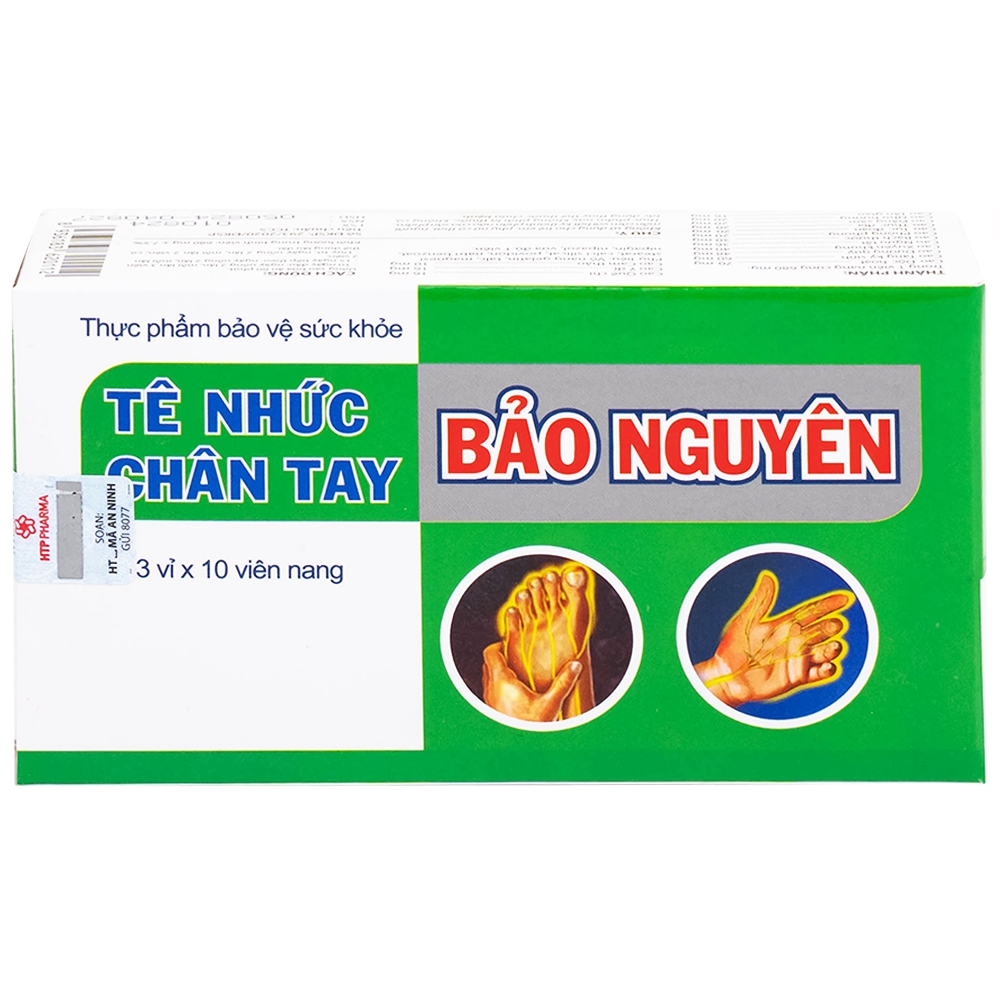 Hình ảnh Viên uống Tê Nhức Chân Tay Bảo Nguyên tăng cường lưu thông khí huyết (3 vỉ x 10 viên)