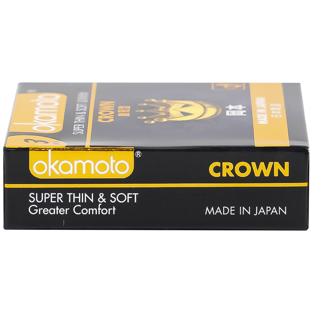 Hình ảnh Bao cao su Okamoto Crown kích cỡ nhỏ, siêu mỏng, mềm mại dùng để phòng tránh thai và ngăn ngừa HIV (3 cái)