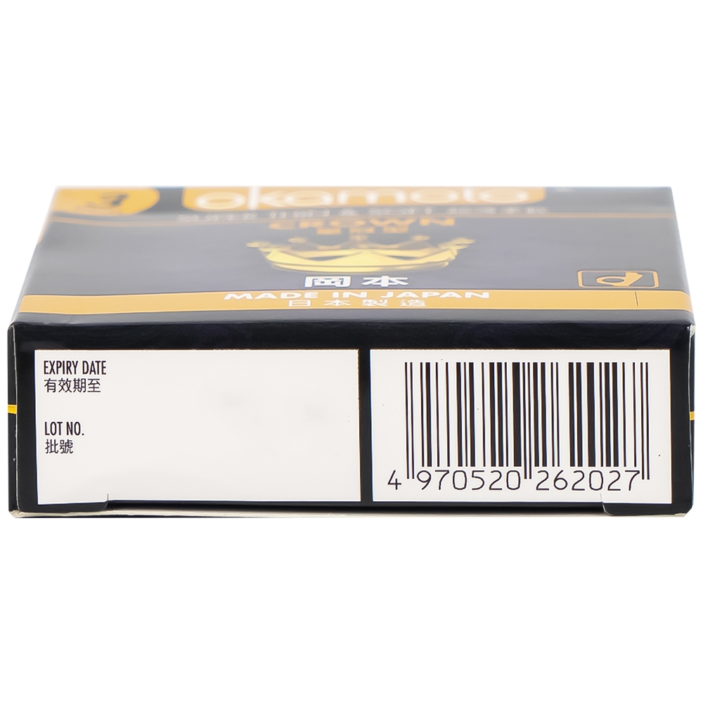 Hình ảnh Bao cao su Okamoto Crown kích cỡ nhỏ, siêu mỏng, mềm mại dùng để phòng tránh thai và ngăn ngừa HIV (3 cái)