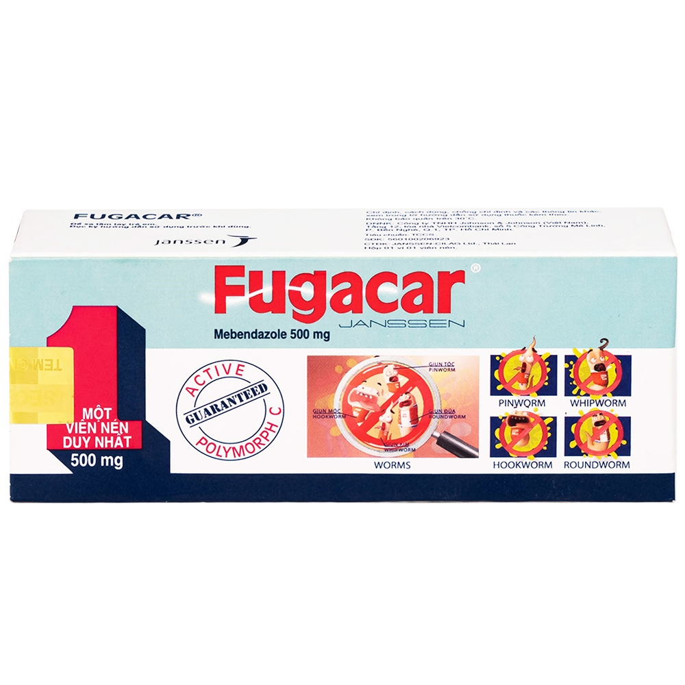 Hình ảnh Thuốc Fugacar 500mg Janssen điều trị nhiễm giun (1 viên)