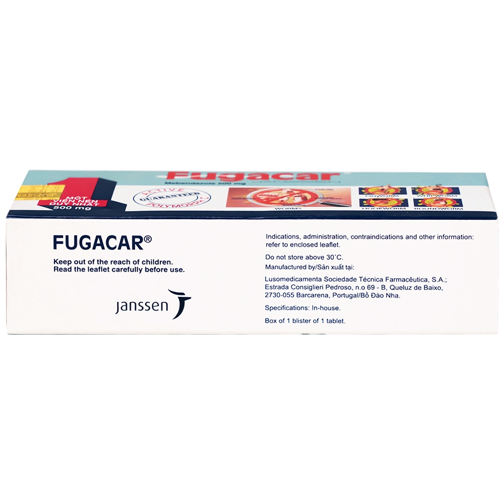 Hình ảnh Thuốc Fugacar 500mg Janssen điều trị nhiễm giun (1 viên)