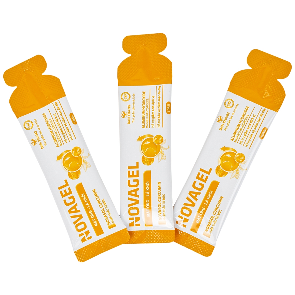 Hình ảnh Thực phẩm bảo vệ sức khỏe Novagel Dân Khang hỗ trợ giảm acid dịch vị, bảo vệ niêm mạc dạ dày (Hộp 20 gói x 10ml)