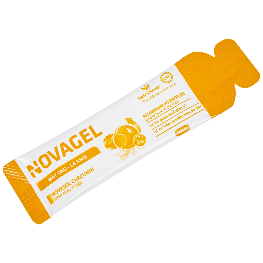 Hình ảnh Thực phẩm bảo vệ sức khỏe Novagel Dân Khang hỗ trợ giảm acid dịch vị, bảo vệ niêm mạc dạ dày (Hộp 20 gói x 10ml)
