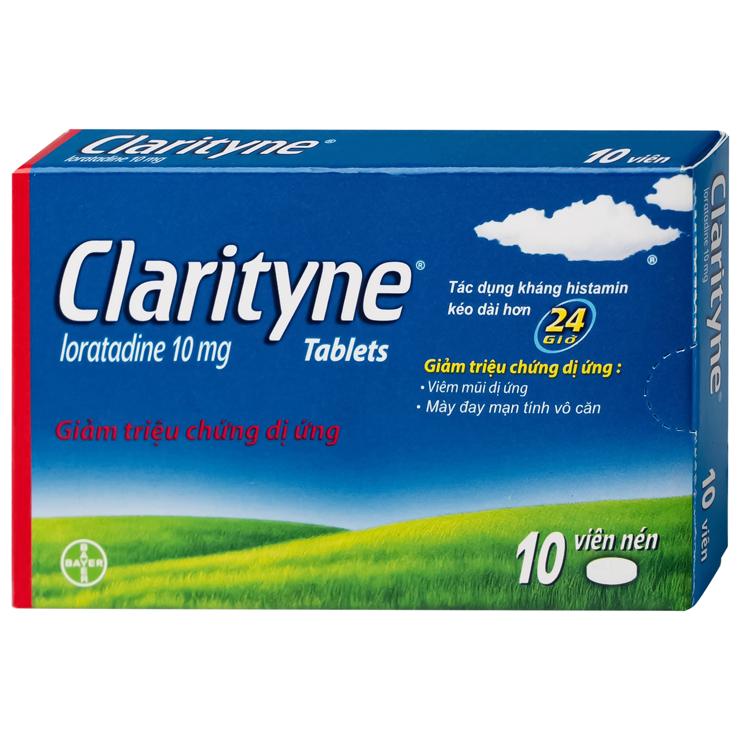 Hình ảnh Thuốc Clarityne 10mg Bayer giảm các triệu chứng do viêm mũi dị ứng và mày đay mạn tính vô căn (1 vỉ x 10 viên)