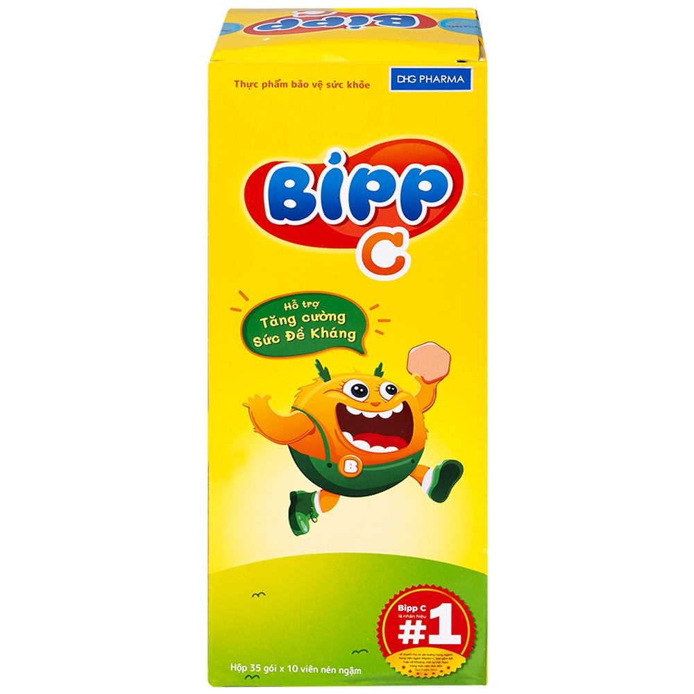 Hình ảnh Viên ngậm Bipp C DHG Pharma vị cam hỗ trợ tăng cường sức đề kháng (35 gói)