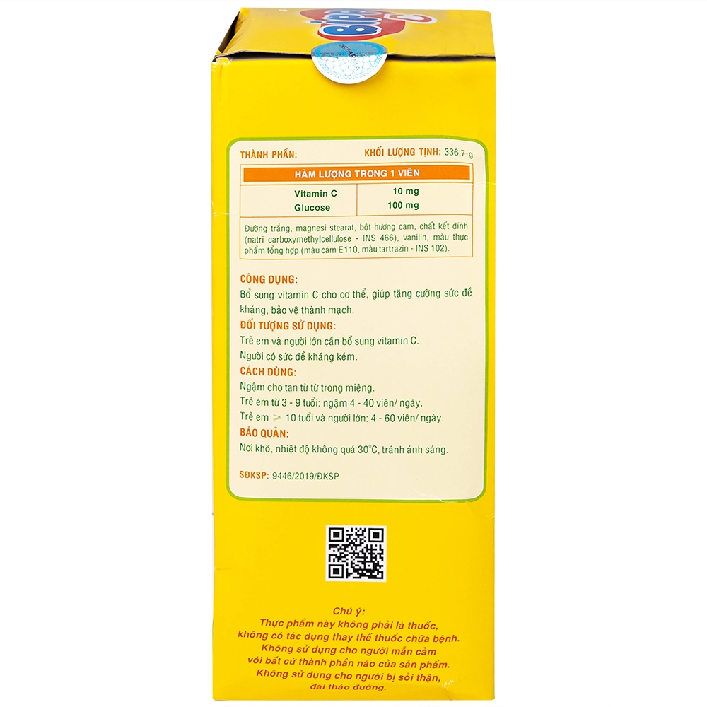 Hình ảnh Viên ngậm Bipp C DHG Pharma vị cam hỗ trợ tăng cường sức đề kháng (35 gói)