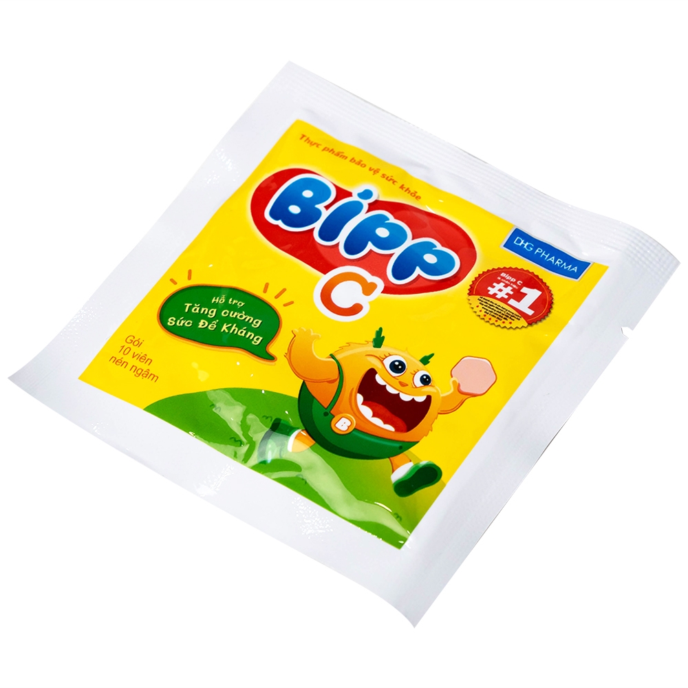 Hình ảnh Viên ngậm Bipp C DHG Pharma vị cam hỗ trợ tăng cường sức đề kháng (35 gói)