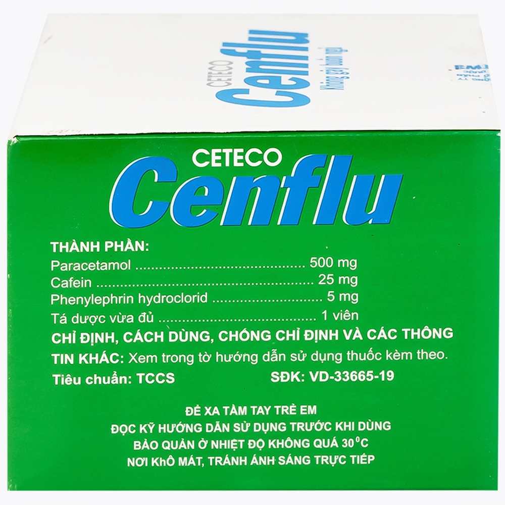 Hình ảnh Thuốc Ceteco Cenflu TW3 không gây buồn ngủ, giảm cơn đau do viêm xoang (10 vỉ x 10 viên)