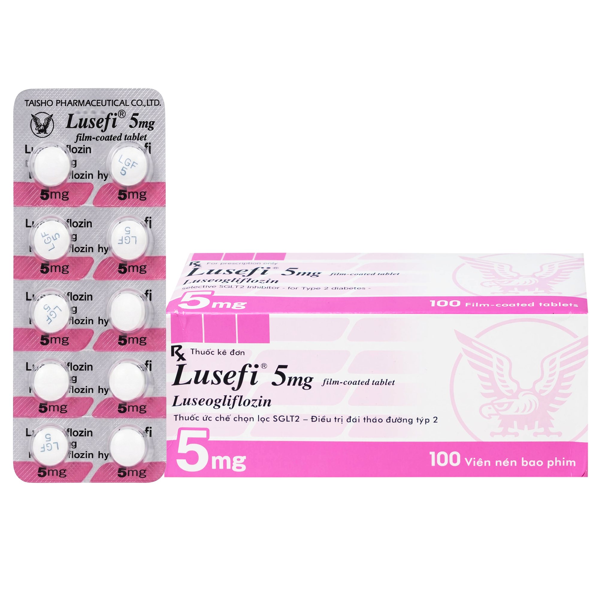 Hình ảnh Thuốc Lusefi 5mg Taisho điều trị bệnh đái tháo đường tuýp 2, cải thiện việc kiểm soát đường huyết (10 vỉ x 10 viên)