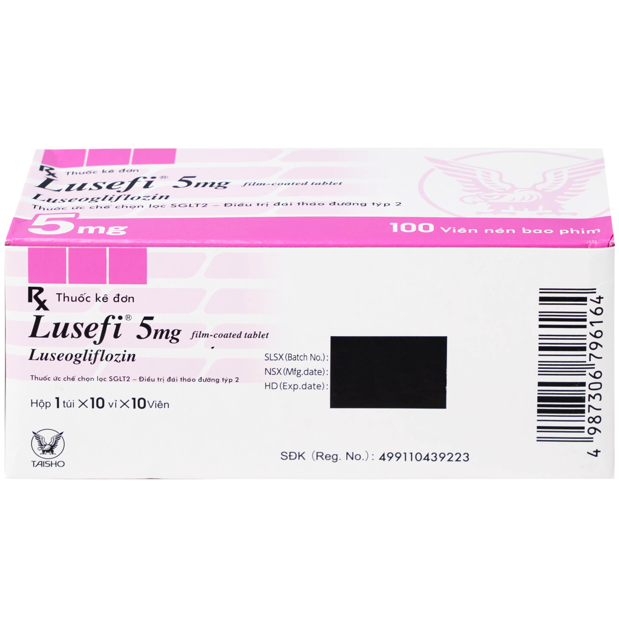 Hình ảnh Thuốc Lusefi 5mg Taisho điều trị bệnh đái tháo đường tuýp 2, cải thiện việc kiểm soát đường huyết (10 vỉ x 10 viên)