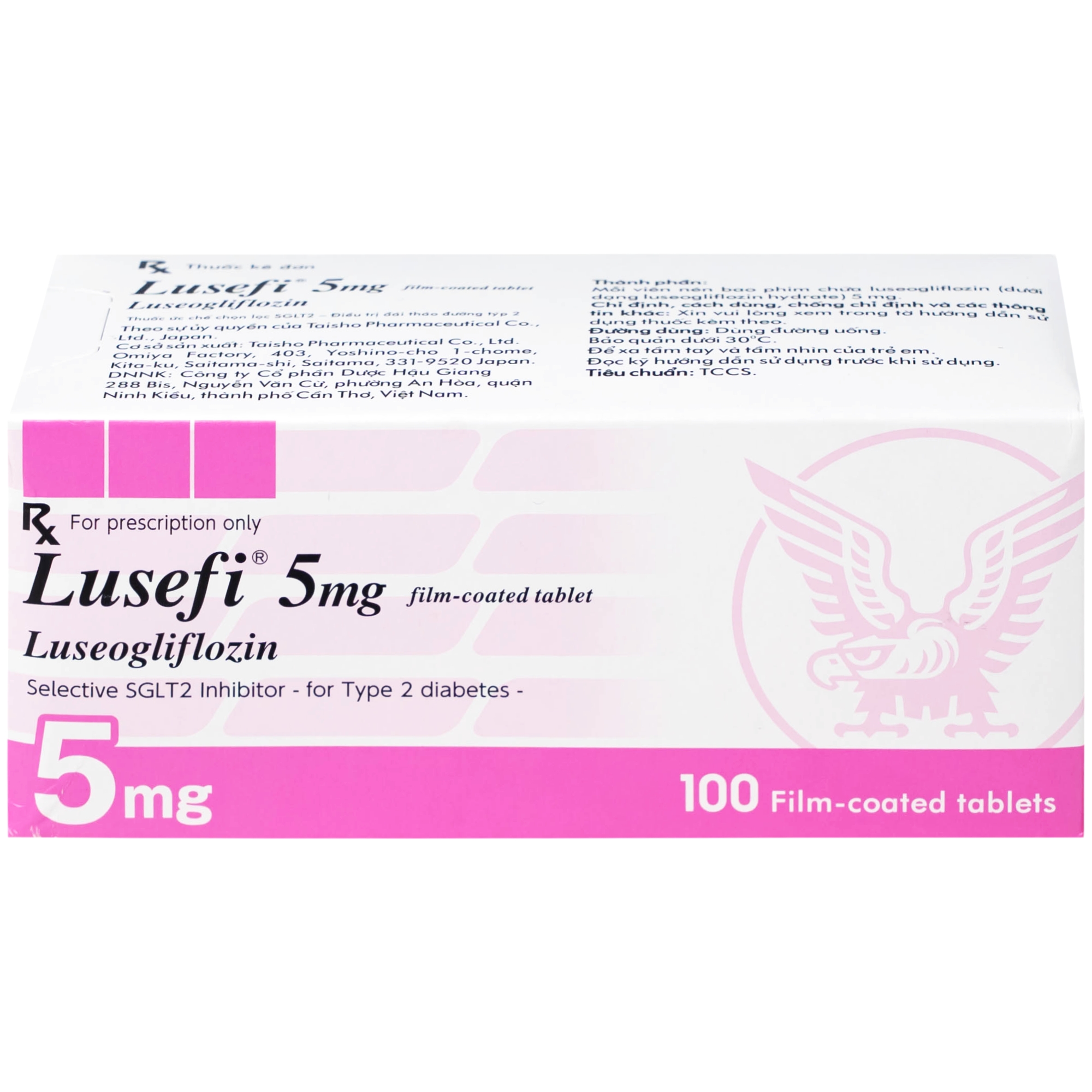 Hình ảnh Thuốc Lusefi 5mg Taisho điều trị bệnh đái tháo đường tuýp 2, cải thiện việc kiểm soát đường huyết (10 vỉ x 10 viên)