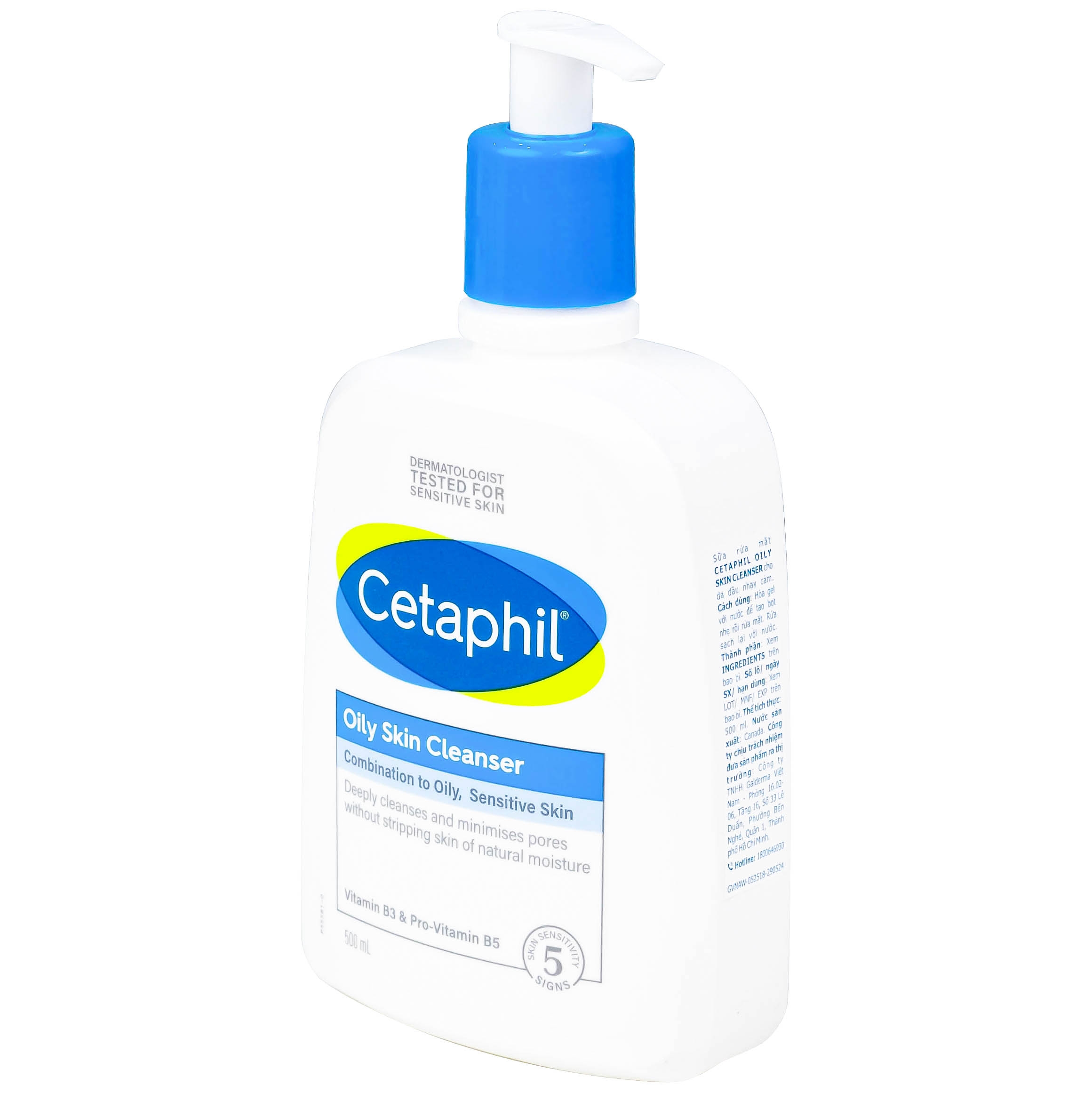 Hình ảnh Sữa rửa mặt Cetaphil Oily Skin Cleanser 500ml cho da dầu nhạy cảm