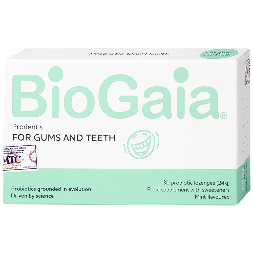 Hình ảnh Viên ngậm Biogaia Prodentis Lozenges For Gums And Teeth vị bạc hà hỗ trợ bảo vệ sức khỏe răng lợi (3 vỉ x 10 viên)
