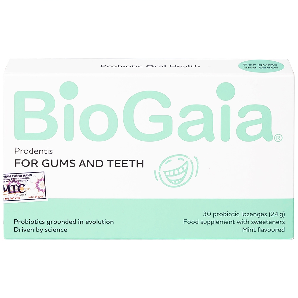 Hình ảnh Viên ngậm Biogaia Prodentis Lozenges For Gums And Teeth vị bạc hà hỗ trợ bảo vệ sức khỏe răng lợi (3 vỉ x 10 viên)