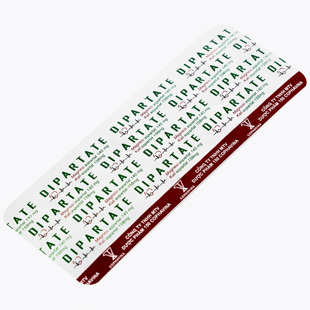 Hình ảnh Thuốc Dipartate Cophavina bổ sung magnesi và kali, hỗ trợ điều trị suy tim, sau nhồi máu cơ tim (5 vỉ x 10 viên)