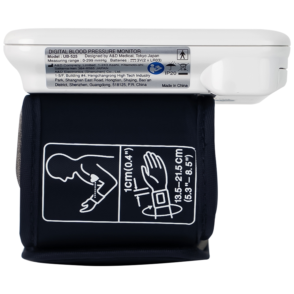 Hình ảnh Máy đo huyết áp cổ tay tự động AND UB-525  hỗ trợ đo huyết áp, cảnh báo đột quỵ