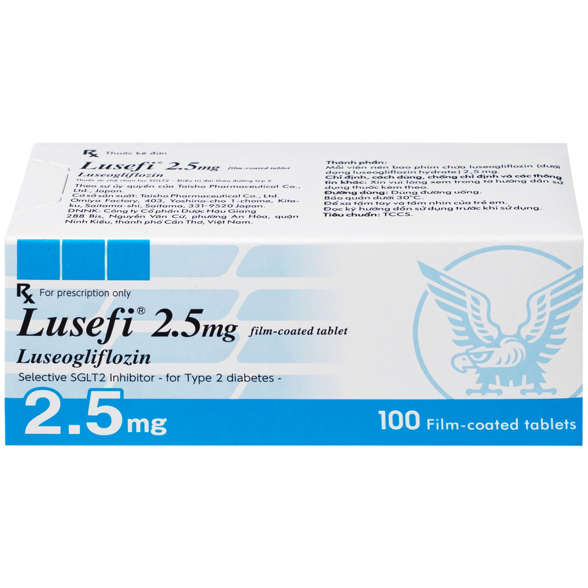 Hình ảnh Thuốc Lusefi 2.5mg Taisho điều trị bệnh đái tháo đường tuýp 2 (10 vỉ x 10 viên)