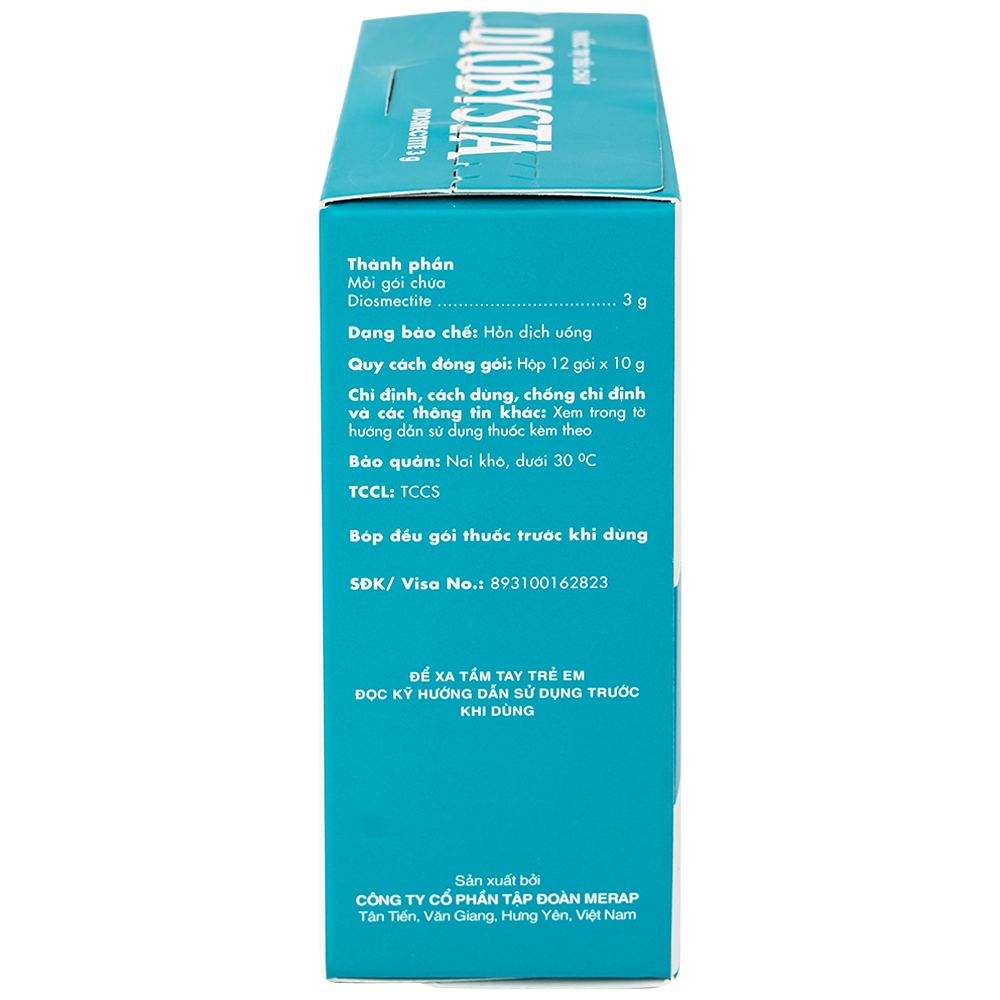 Hình ảnh Thuốc Diobysta Merap điều trị tiêu chảy cấp và mạn (12 gói)