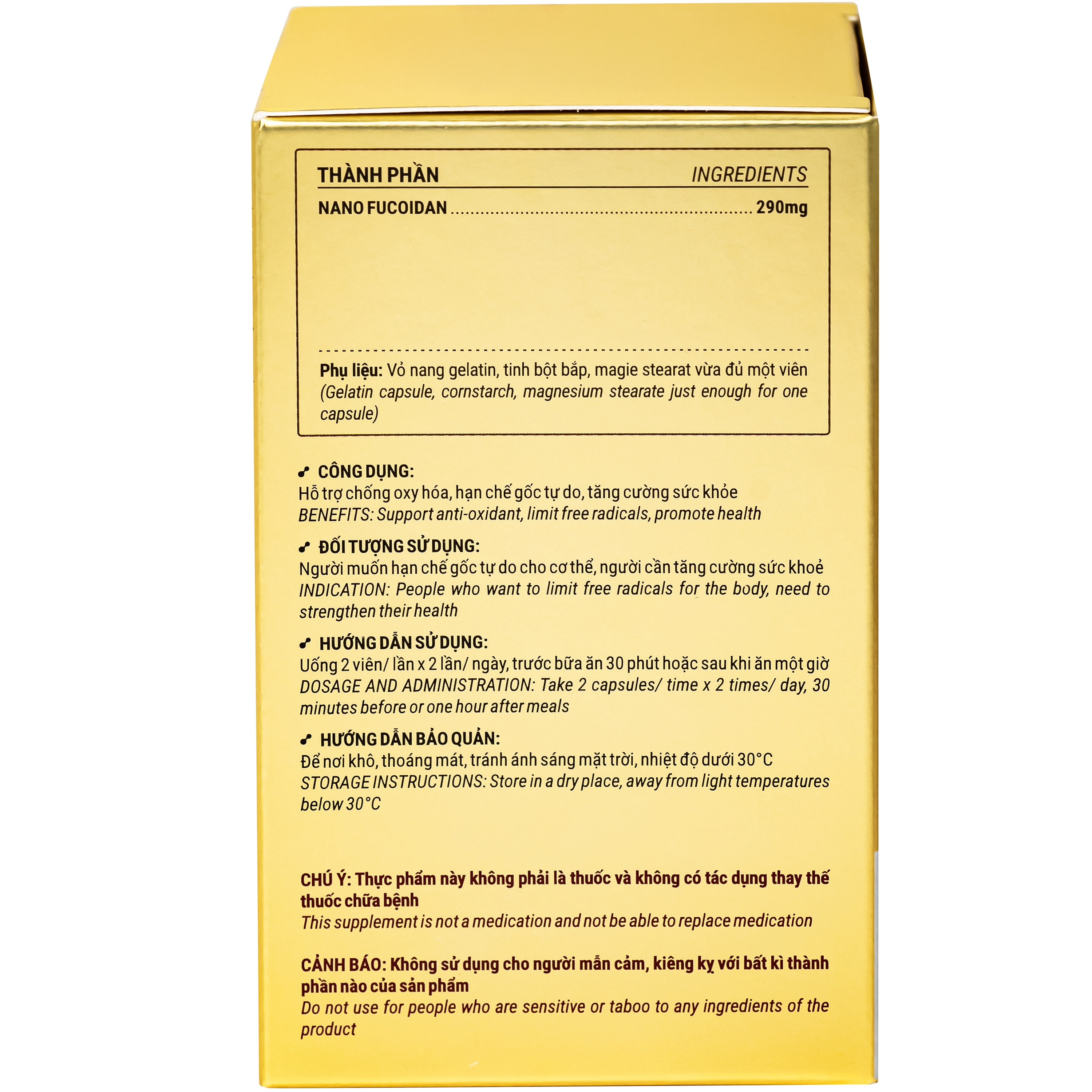 Hình ảnh Viên uống hỗ trợ chống oxy hóa, hạn chế gốc tự do, tăng cường sức khỏe Nano Fucoidan Biochempha 30v