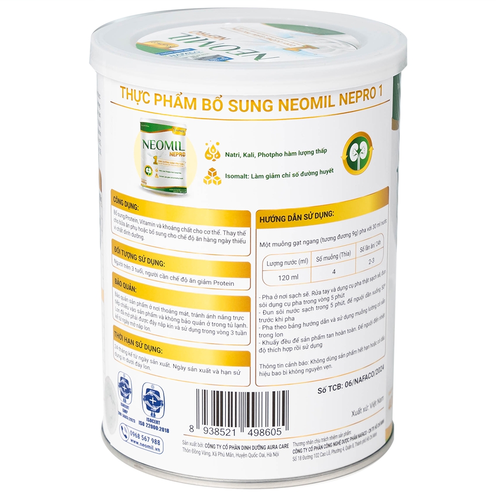 Hình ảnh Sữa bột Neomil Nepro 400g Nafaco dùng cho người bệnh đái tháo đường 