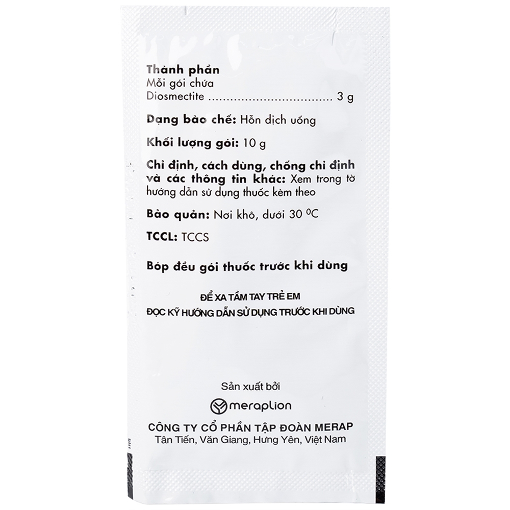 Hình ảnh Thuốc Diobysta Merap điều trị tiêu chảy cấp và mạn (12 gói)