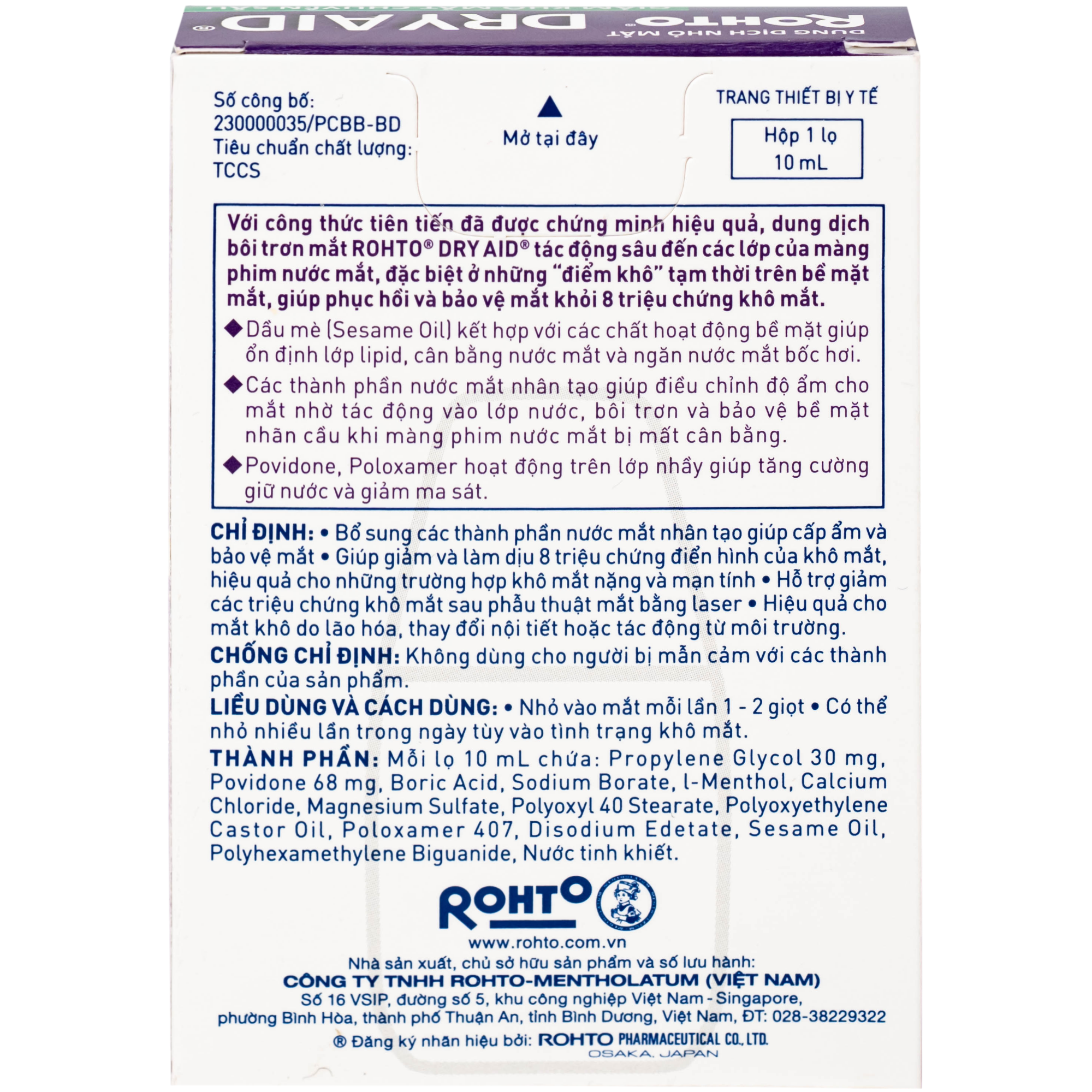 Hình ảnh Nhỏ Mắt Rohto Dry Aid 10Ml Cấp Ẩm Bảo Vệ Mắt Khỏi Các Triệu Chứng Khô Mắt