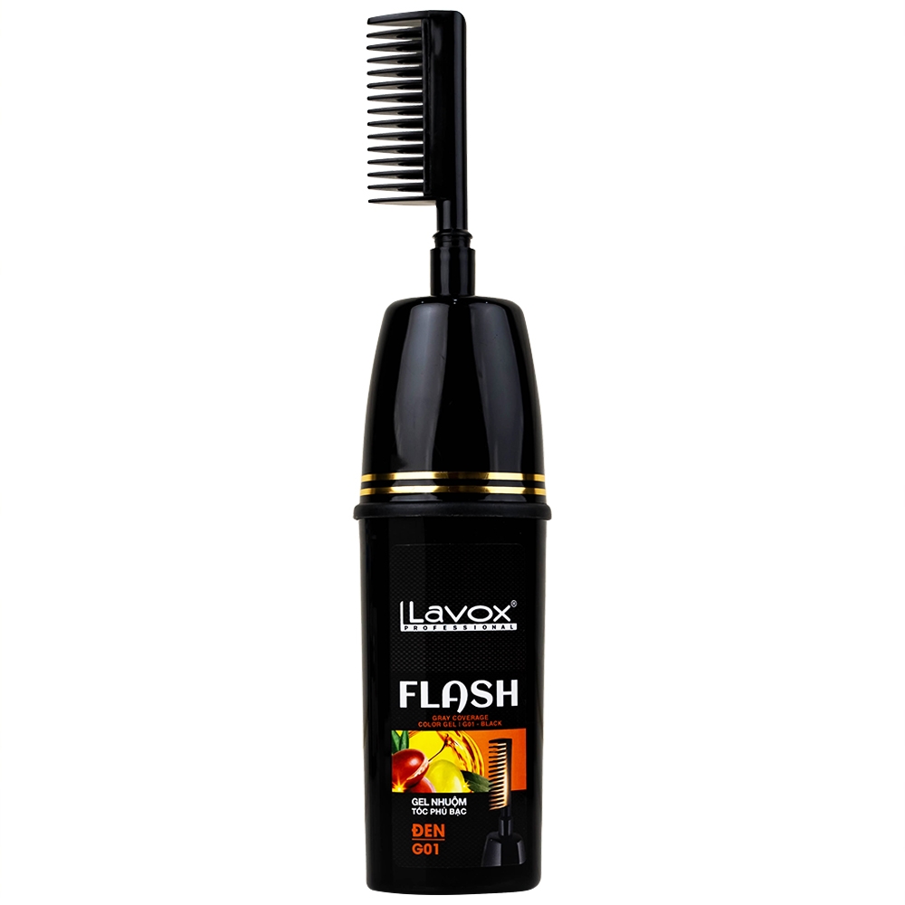 Hình ảnh Gel nhuộm tóc phủ bạc Flash Lavox G01 màu đen (150ml)