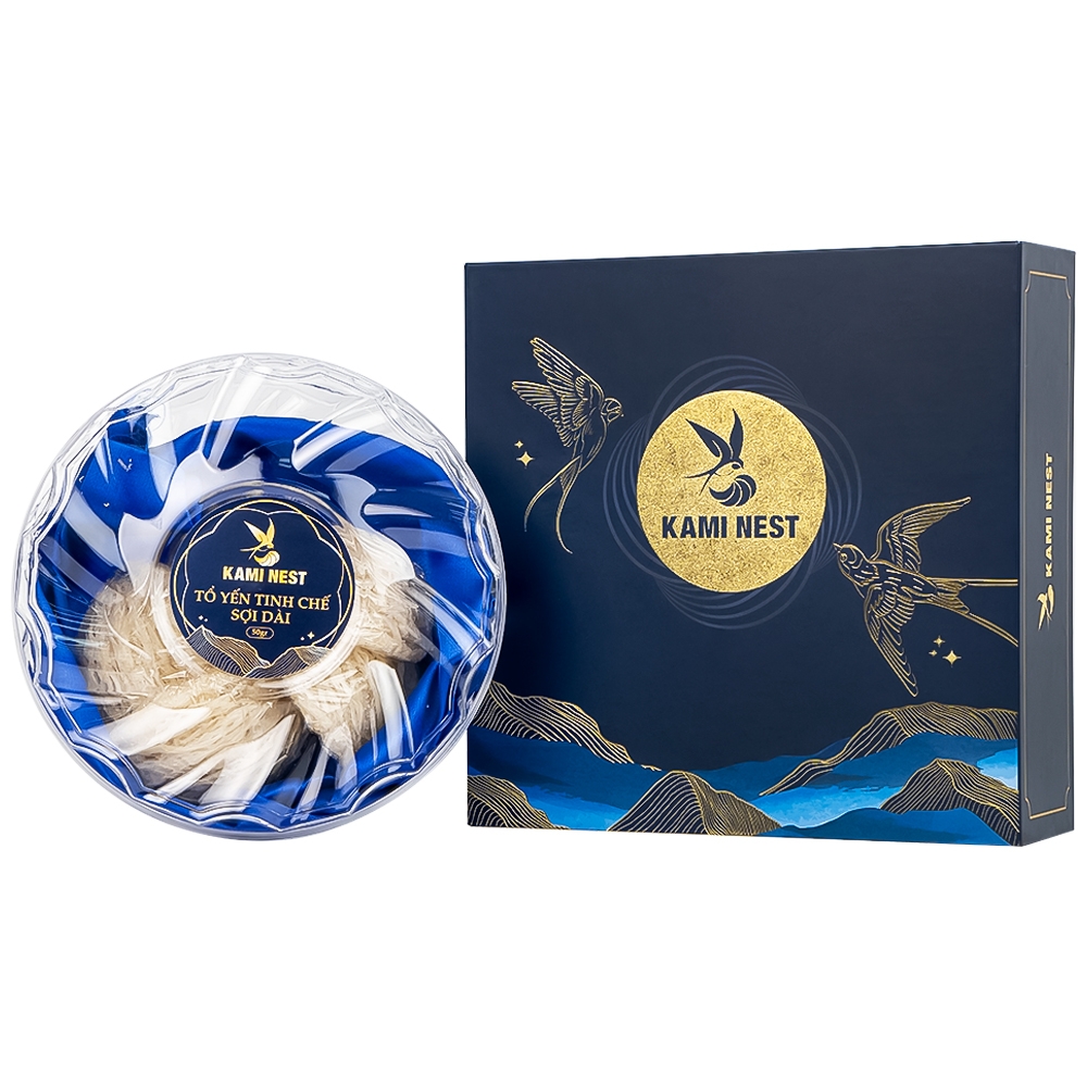 Hình ảnh Tổ yến tinh chế sợi dài Kami Nest bổ dưỡng cho hệ tim mạch, tăng cường hệ thống miễn dịch (50g)