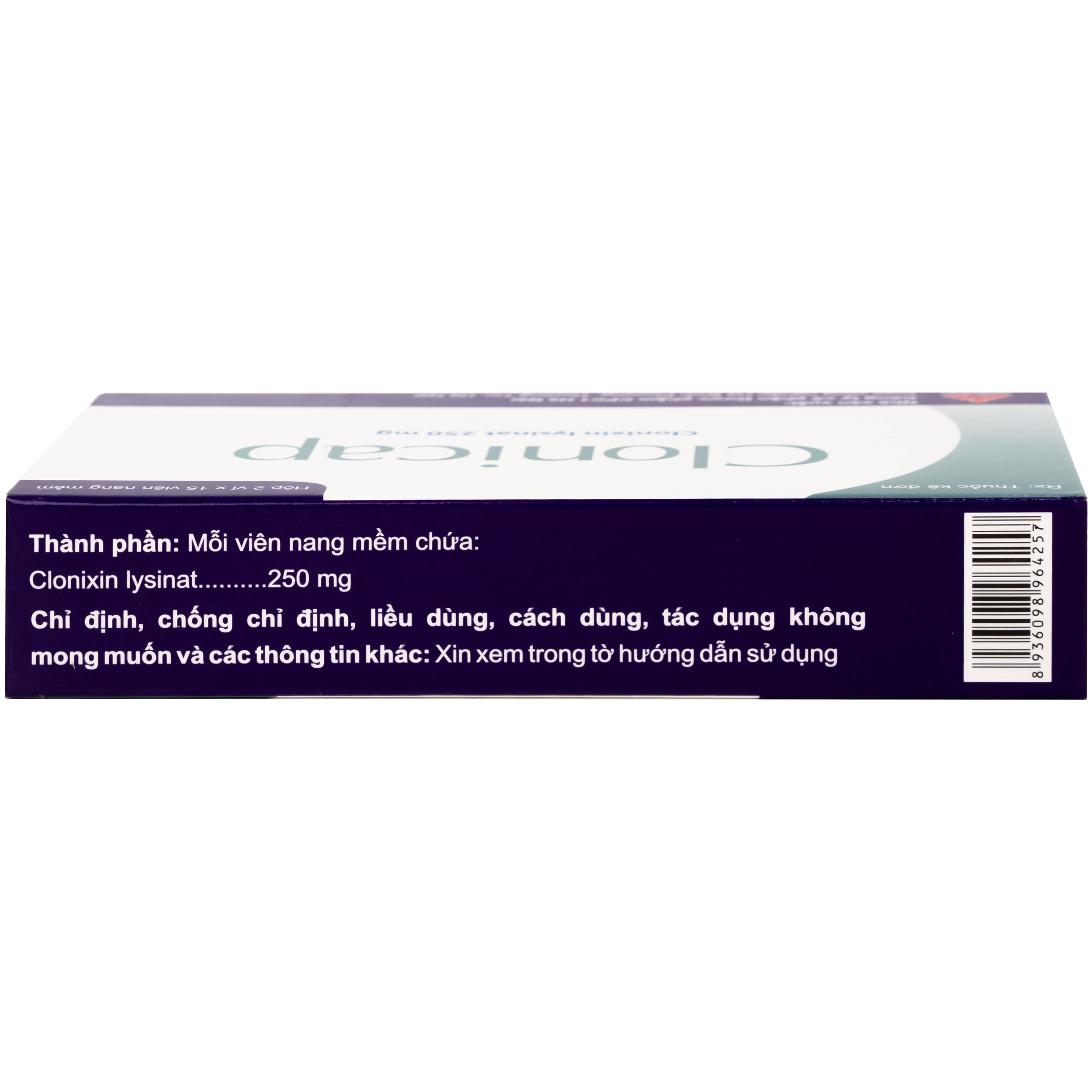 Hình ảnh Thuốc Clonicap 250mg CPC1HN điều trị viêm khớp dạng thấp, đau cơ (2 vỉ x 15 viên)