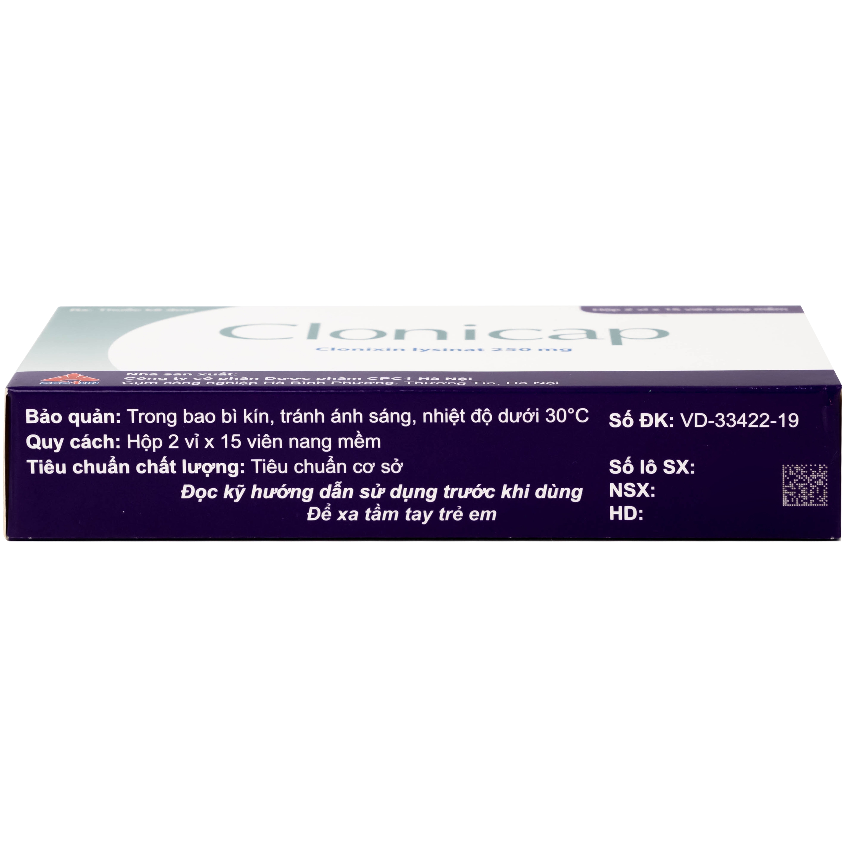 Hình ảnh Thuốc Clonicap 250mg CPC1HN điều trị viêm khớp dạng thấp, đau cơ (2 vỉ x 15 viên)