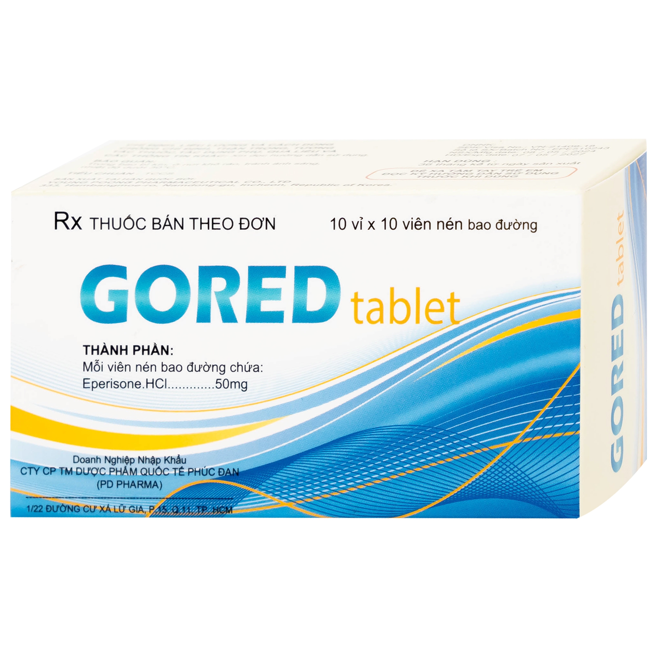 Hình ảnh Thuốc Gored 50mg Young Poong điều trị hội chứng đốt sống cổ, viêm quanh khớp vai (10 vỉ x 10 viên)