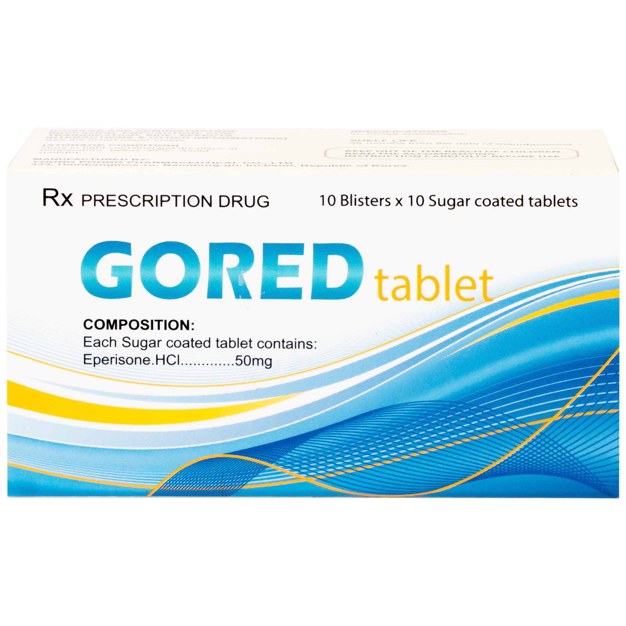 Hình ảnh Thuốc Gored 50mg Young Poong điều trị hội chứng đốt sống cổ, viêm quanh khớp vai (10 vỉ x 10 viên)