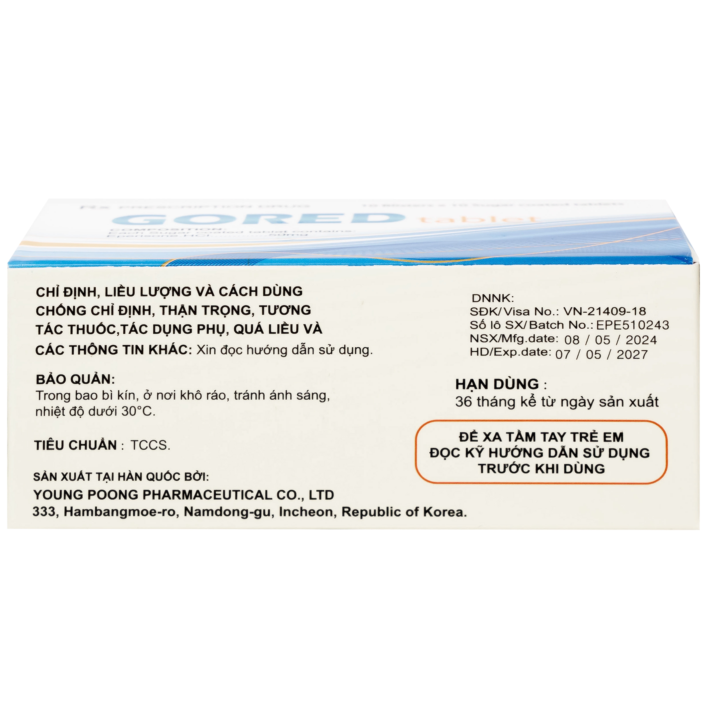 Hình ảnh Thuốc Gored 50mg Young Poong điều trị hội chứng đốt sống cổ, viêm quanh khớp vai (10 vỉ x 10 viên)